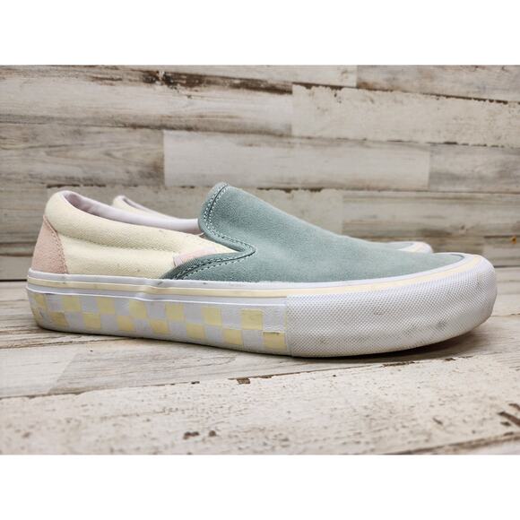 Vans Washout SlipOn Pro Shoes Mens 7 Womens 8.5 Pastel Suede Blue Antique 500714 - Picture 1 of 10